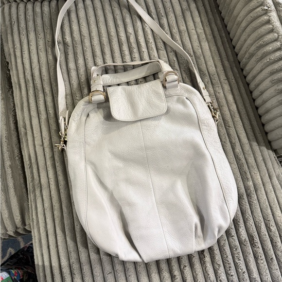 Charles David Cream Leather Shoulder Bag - Picture 2 of 2